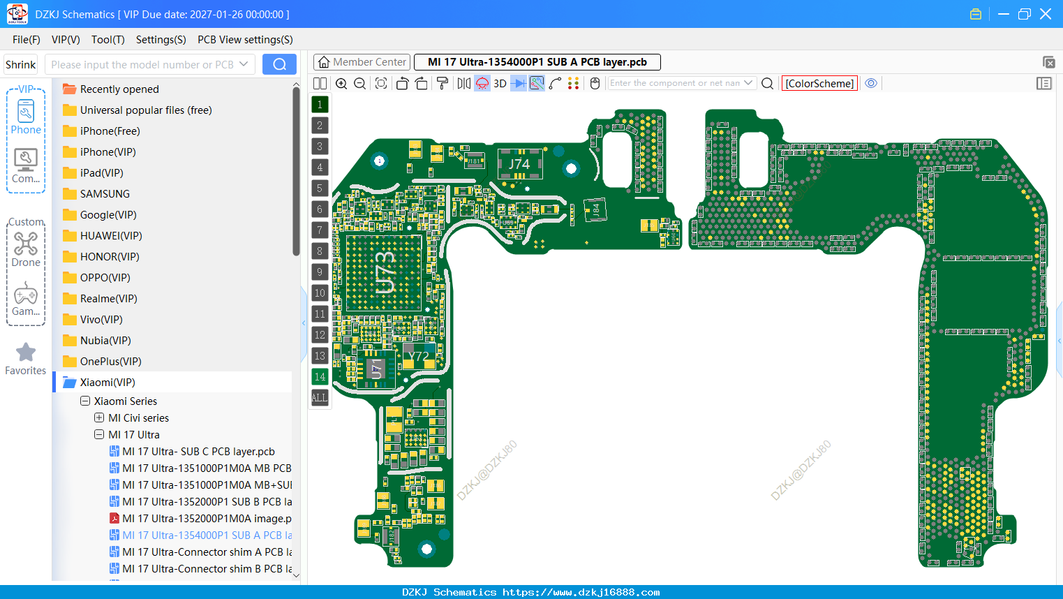 Xiaomi MI 17 Ultra-1354000P1 SUB A PCB Layer